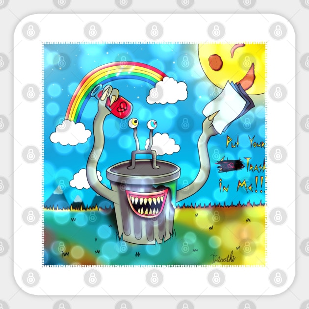 Litter monster Sticker by Acid Prints